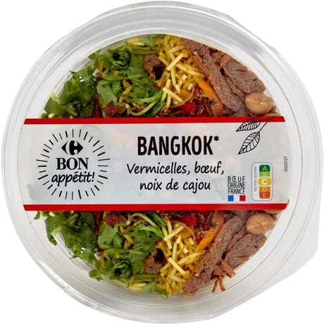 Carrefour bon appétit salade Bangkok vermicelles boeuf 250g