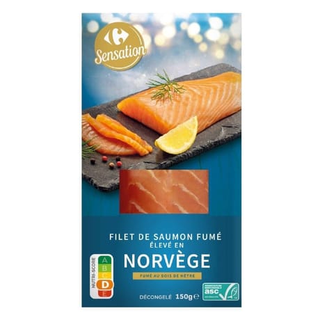 Carrefour sensation filet de saumon fumé Norvège 150g