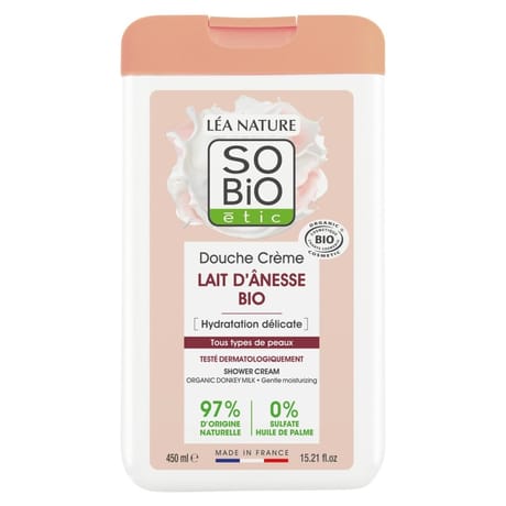 So'bio gel douche crème lait d'ânesse bio hydratation délicate 450 ml