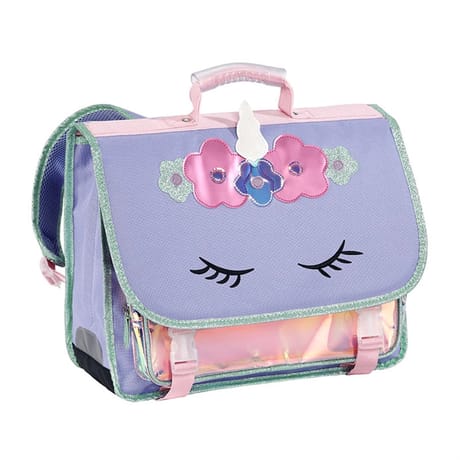 Cartable 38cm licorne lavande