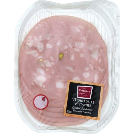 Crf le marché mortadelle pistachée qualité supérieure finement tranchées 5tr 90g