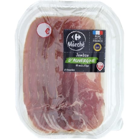 Crf fines tranches de jambon d'auvergne sans conservateur 6tr 90g