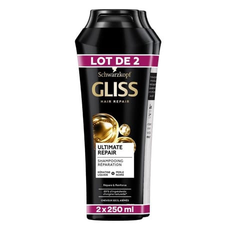 Gliss hair repair ultimate repair shampoing réparation lot de 2 x250ml