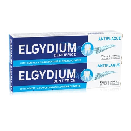 Elgydium dentifrice anti-plaque lot 2x75ml