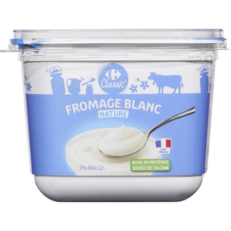 Carrefour classic fromage blanc nature 3% matière grasse 1kg