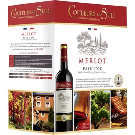 IGP OC Merlot Rouge Couleur Sud 13,5% Vol. Bib 3 litres