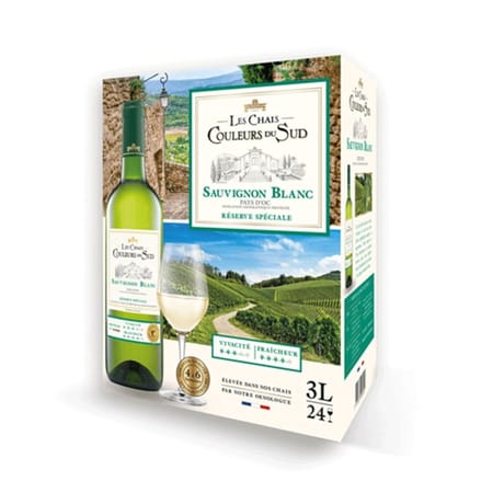 IGP OC Sauvignon Blanc Couleur Sud 12% Vol. BIB 3 litres