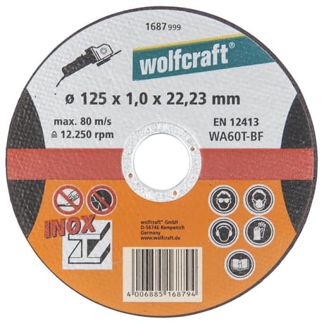 Wolfcraft disque à tronçonner inox 125x1 mm
