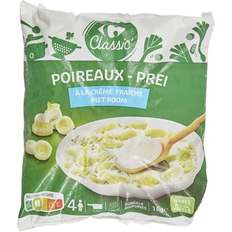 Carrefour classic' poireaux à la crème fraîche 1kg