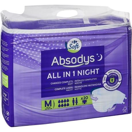 Carrefour soft couches changes complets nuit taille m absodys x20