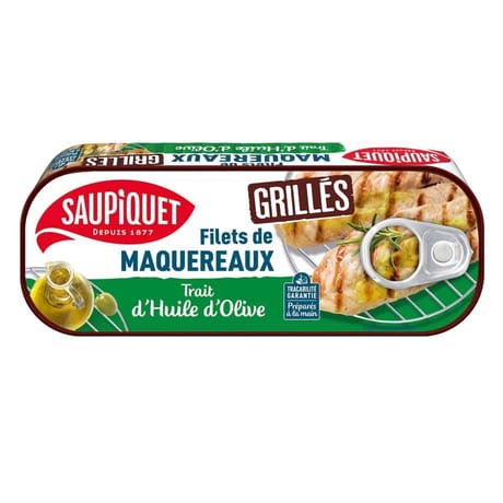 Saupiquet filets de  maquereaux grilés à l'huile d'olive 120 g