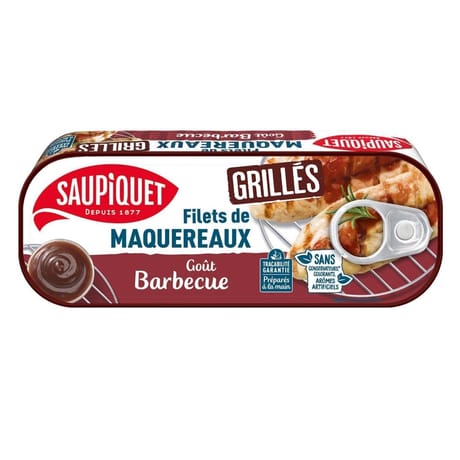 Saupiquet filets de maquereaux grillés sauce barbecue 1/4 120g
