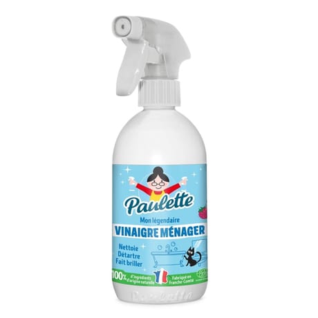 Paulette vinaigre ménager concentré 20° framboise ecocert 500ml