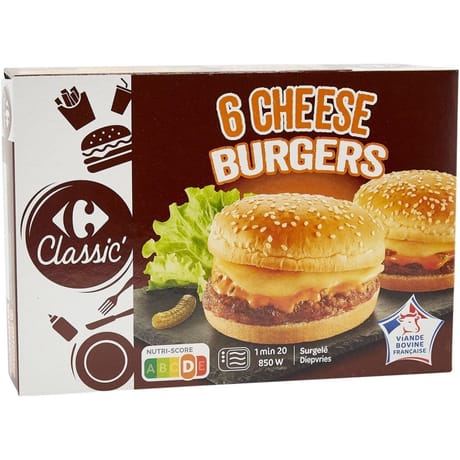 Carrefour classic' cheeseburger 6 x 130g