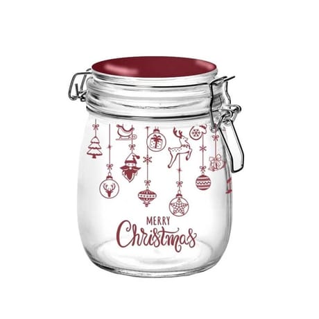 Boite de conservation en verre 15.5x9.5 cm christmas