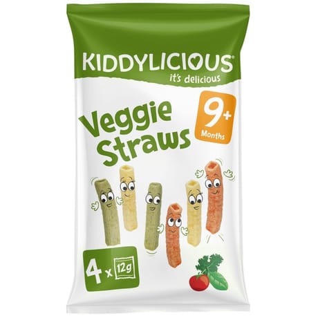 Kiddylicious veggie straws saveur légumes 9+ mois 4x12 gr