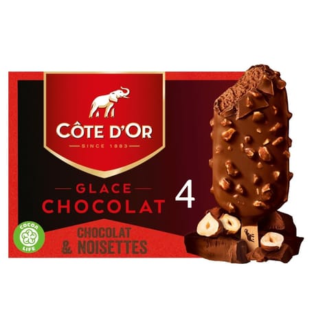 Cote d'or 4 bâtonnets black chocolat noisette 260g