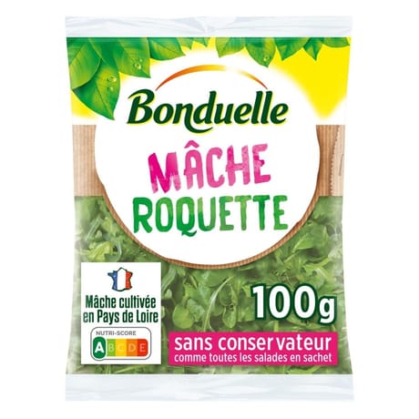 Bonduelle salade mâche & roquette sachet 100g