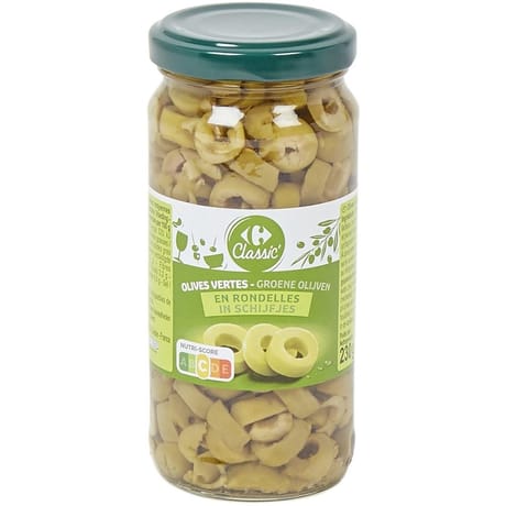 Carrefour classic' olives vertes en rondelles 110g