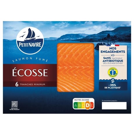 Petit navire saumon fumé Ecosse 6 tranches minimum 180g