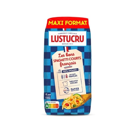 Lustucru les bons spaghetti courts français sachet 1kg