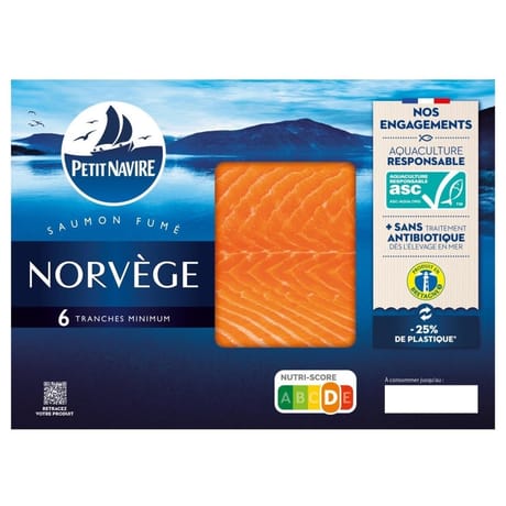 Petit navire saumon fumé Norvège 6 tranches minimum 180g