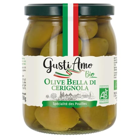 Gusti amo bio olive bella di cerignola bio 550g