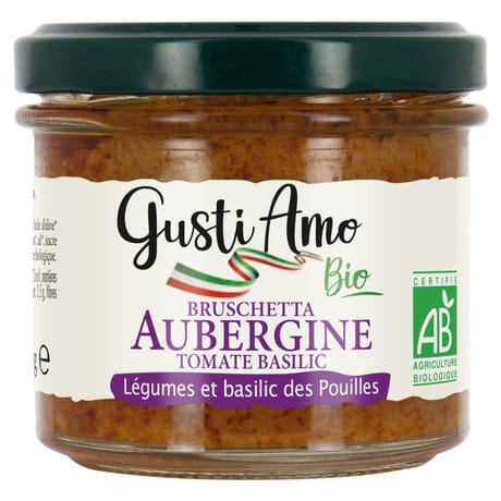 Gusti amo bio bruschetta aubergine tomate basilic bio 100g