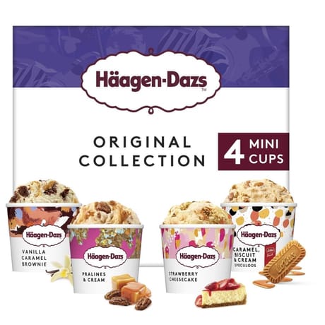 Haagen-Dazs 4 mini pots original collection 380ml 321g