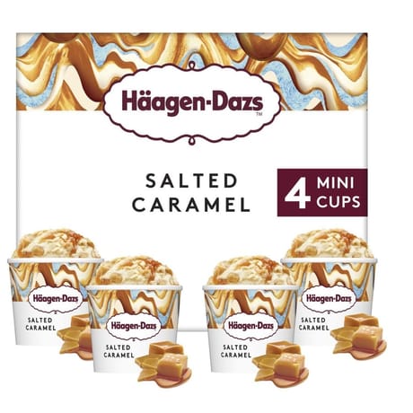 Haagen dazs 4 mini pots salted caramel 380ml 324g