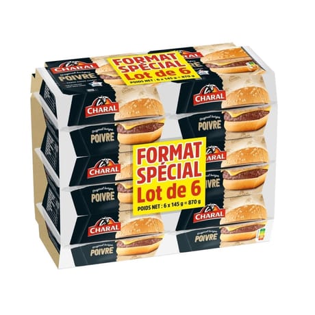 Burger poivre x6 870g Charal