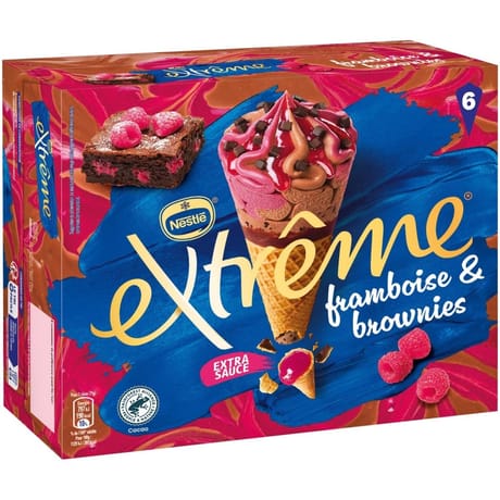 Extrême 6 cônes framboise & brownie 426g