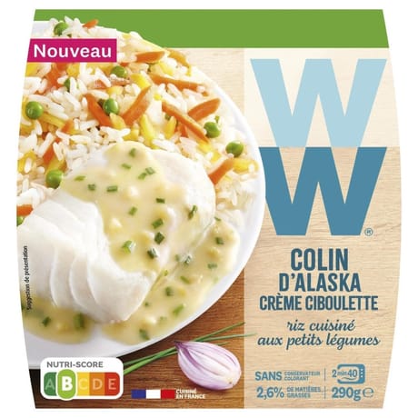 WW colin d'Alaska crème ciboulette riz cuisiné aux petits légumes 290g