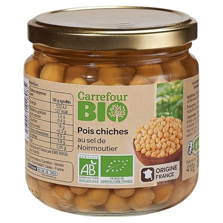 Carrefour pois chiches sel de Noirmoutier 410g