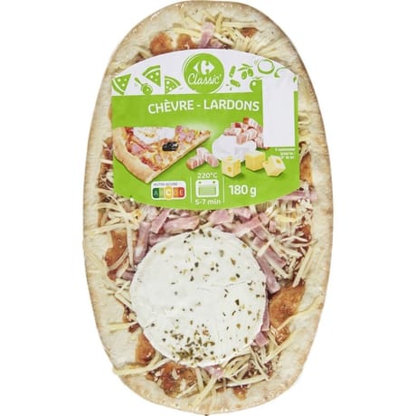 Carrefour classic' pizza chèvre lardons 180g