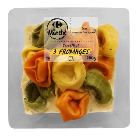 Crf le marché Tortelloni 3 fromages sauce crème et ciboulette 280g