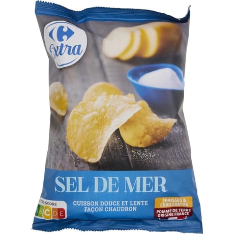 Carrefour extra chips sel de mer 120g