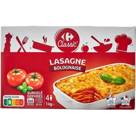Carrefour Classic lasagne bolognaise 1kg