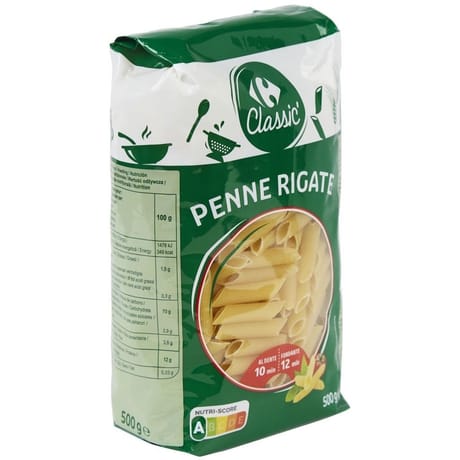 Carrefour classic' pâtes penne rigate 500g