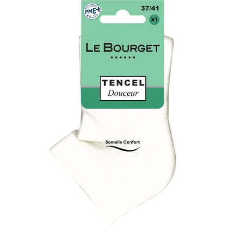 Socquettes unies semelle bouclette tencel femme LE BOURGET NOIR 37/41