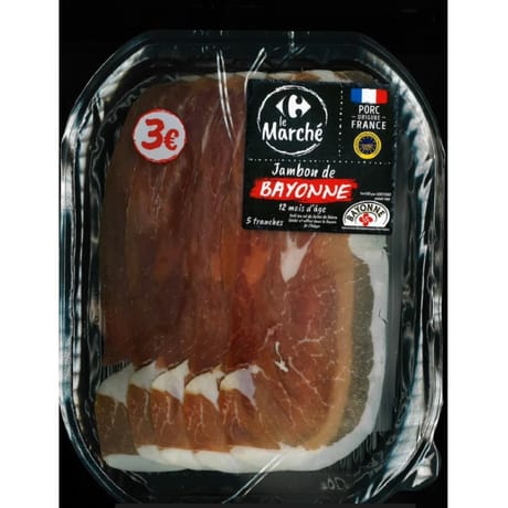 Crf fines tranches de jambon de bayonne 5tr 80g