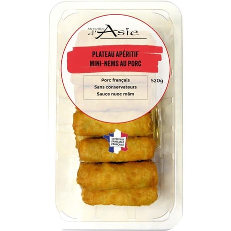 Plateau apéritif mini nems porc pn 520g