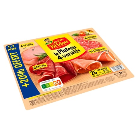 Justin Bridou assortiment 4 variétés + 20% offert 312g