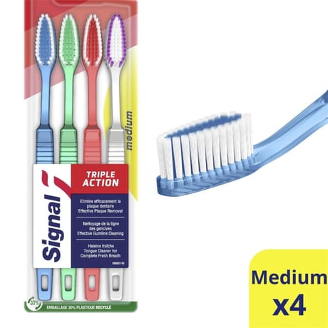 Signal brosse à dents triple action medium x4