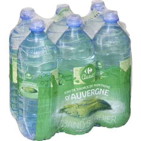 Carrefour classic' eau de source de montagne d'auvergne 6x75cl