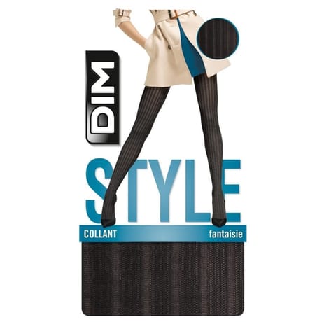 Collant STYLE chaud 52D cotes plates DIM 0HZ NOIR 3/4