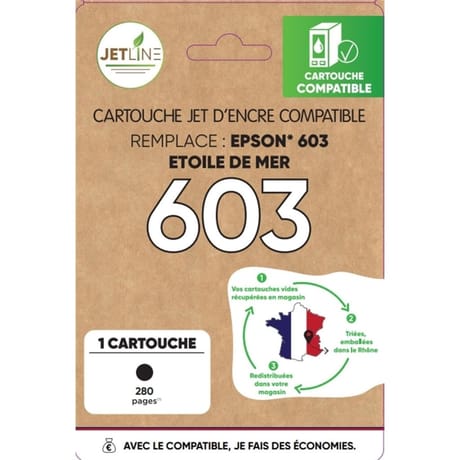 Jetline cartouche d'encre E-603 B ETOILE DE MER