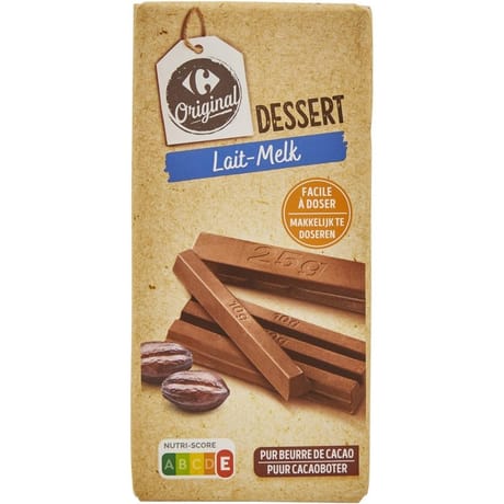 Carrefour original tablette dessert chocolat lait - 200g