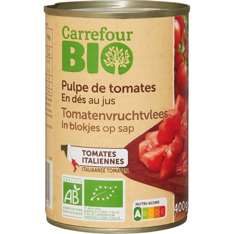 Carrefour bio tomates pelées en dés bio - 400g
