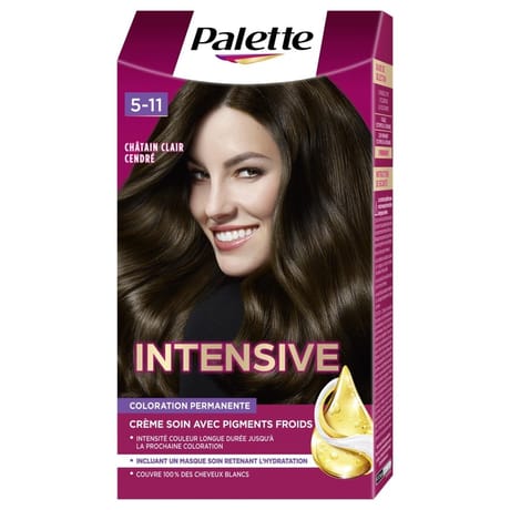 Palette intensive coloration permanente 5-11 châtain clair cendré